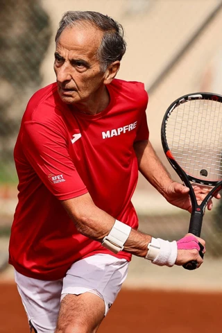 Spain's Jorge Camina Borda, 78, competing at the ITF Masters World Championships