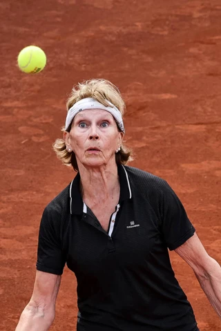 Finland's Tuija Hannukainen, 76, at the World Championships